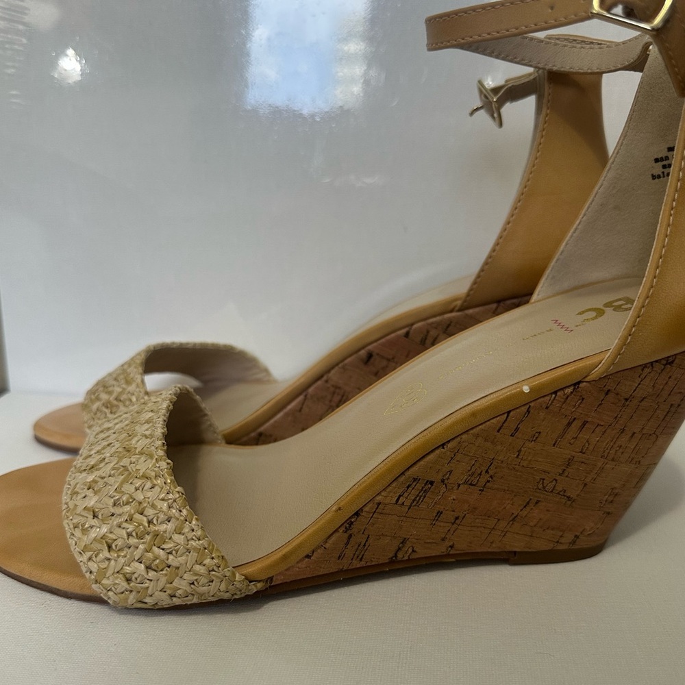 BC Tan Woven Strap Wedge Sandals - Picture 8 of 9